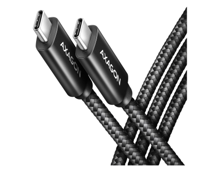 Kabel AXAGON BUCM2-CM25AB Kabel USB-C - USB-C, 2.5m 5A charging, ALU, 240W PD, oplot, USB2.0, czarny